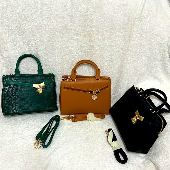 New 4 pockets leather gold Handbag . - Picture 11 of 11